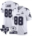 Dallas Cowboys #88 CeeDee Lamb 2024 White F.U.S.E. With Established In 1960 Patch Limited Stitched Jersey