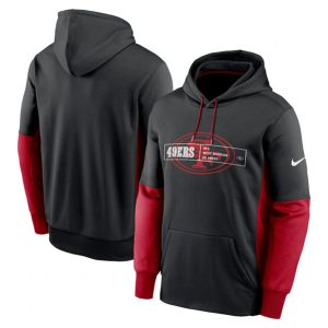 San Francisco 49ers Black Color Block Fleece Performance Pullover Hoodie
