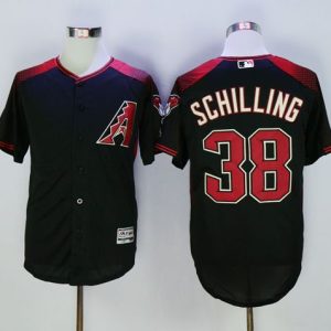 Diamondbacks #38 Curt Schilling Black Brick New Cool Base Stitched Jersey