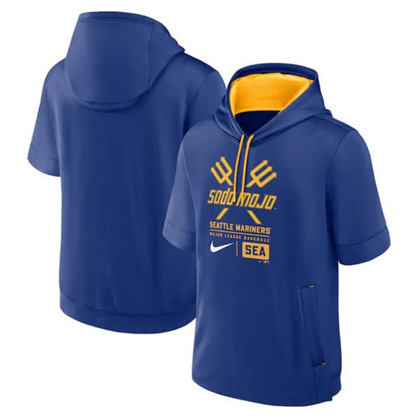Seattle Mariners Royal City Connect Short Sleeve Pullover Hoodie