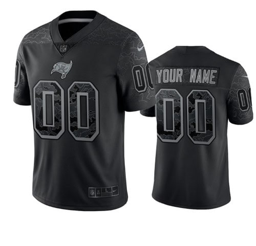 Tampa Bay Buccaneers Customized Custom Black Reflective Limited Stitched Jersey