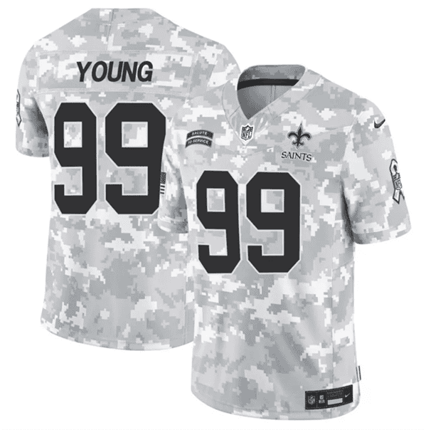New Orleans Saints #99 Chase Young Arctic Camo 2024 F.U.S.E. Salute To Service Limited Stitched Jersey
