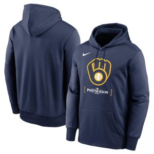 Milwaukee Brewers Navy 2024 Postseason Collection Therma Pullover Hoodie