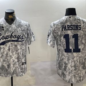 Dallas Cowboys #11 Micah Parsons 2024 Arctic Camo Salute To Service Stitched Jersey