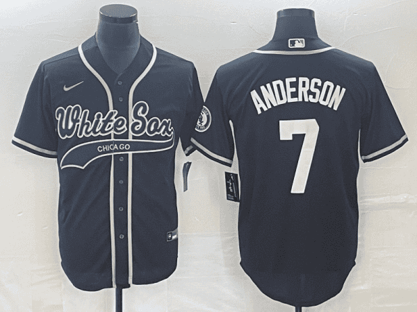 Chicago White Sox #7 Tim Anderson Black Cool Base Stitched Jersey