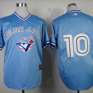 Blue Jays #10 Edwin Encarnacion Blue Stitched Jersey