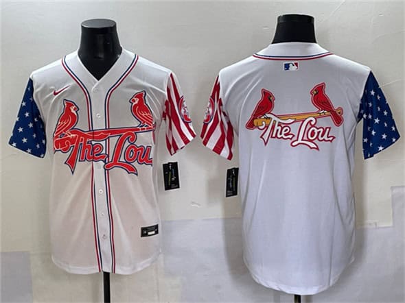 St. Louis Cardinals Team Big Logo White Independence Day Vapor Premier Limited Stitched Jersey