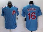 Philadelphia Phillies #16 Brandon Marsh Blue Cool Base Stitched Jersey