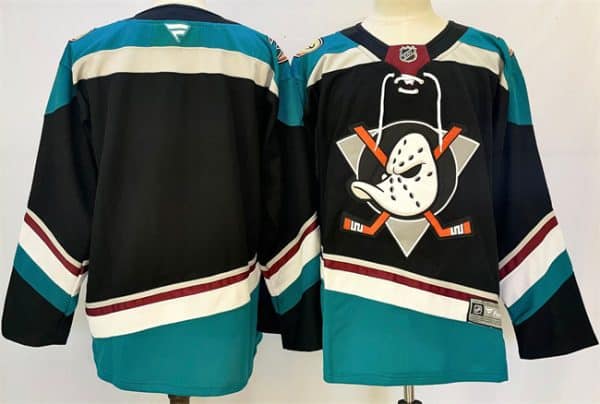 Anaheim Ducks Blank Black Teal 2024-25 Stitched Jersey