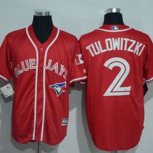 Blue Jays #2 Troy Tulowitzki Red New Cool Base Canada Day Stitched Jersey
