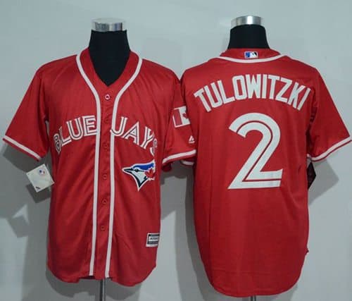 Blue Jays #2 Troy Tulowitzki Red New Cool Base Canada Day Stitched Jersey