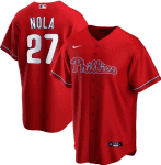 Philadelphia Phillies Red #27 Aaron Nola Cool Base Stitched Jersey