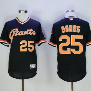 Giants #25 Barry Bonds Black Flexbase Authentic Collection Cooperstown Stitched Jerseys