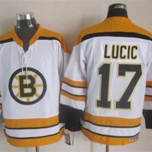 Bruins #17 Milan Lucic White CCM Throwback Stitched Jersey
