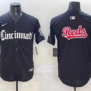Cincinnati Reds Team Big Logo Black 'Gothic Queen City Edition' Vapor Premier Limited Stitched Jersey