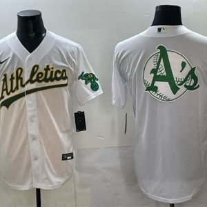 Oakland Athletics Team Big Logo White Stitched Jersey