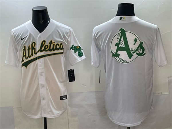 Oakland Athletics Team Big Logo White Stitched Jersey