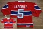 Canadiens #5 Guy Lapointe Stitched Red CH CCM Throwback Jersey