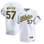 Oakland Athletics #57 Mason Miller White Home Limited Stitched Jersey
