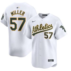 Oakland Athletics #57 Mason Miller White Home Limited Stitched Jersey