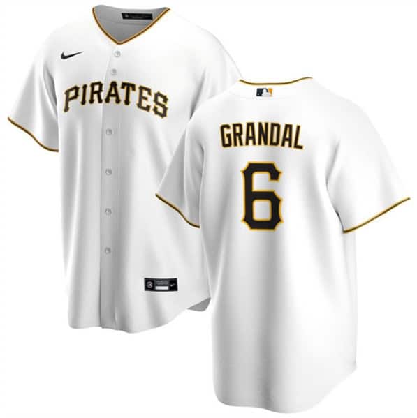 Pittsburgh Pirates #6 Yasmani Grandal White Cool Base Stitched Jersey