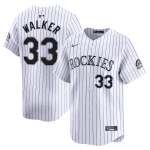 Colorado Rockies #33 Larry Walker White Home Limited Stitched Jersey