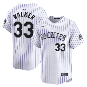 Colorado Rockies #33 Larry Walker White Home Limited Stitched Jersey