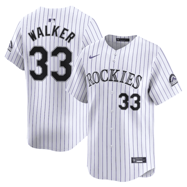 Colorado Rockies #33 Larry Walker White Home Limited Stitched Jersey