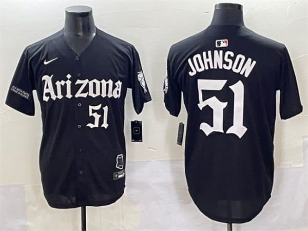 Arizona Diamondbacks #51 Randy Johnson Black 'Gothic Desert Fang Edition' Vapor Premier Limited Stitched Jersey