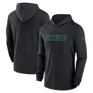 Philadelphia Eagles Black Sideline Performance Hoodie