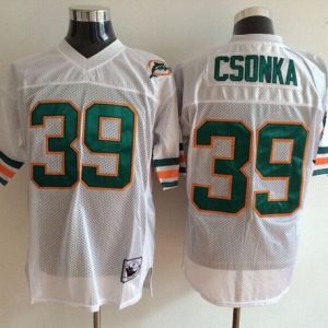 Mitchell And Ness Dolphins #39 Larry Csonka White Throwback Stitched Jerseys