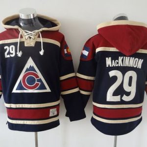 Avalanche #29 Nathan MacKinnon Navy Blue Sawyer Hooded Sweatshirt Stitched Jersey