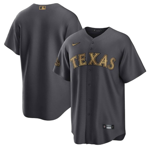 Texas Rangers Blank Charcoal 2022 All-Star Cool Base Stitched Baseball Jersey