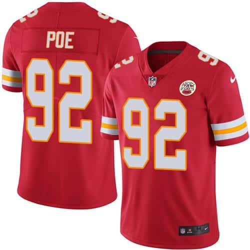 Chiefs #92 Dontari Poe Red Stitched Limited Rush Nike Jersey