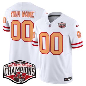 Tampa Bay Buccaneers Custom White F.U.S.E. 2024 NFC South Champions Limited Stitched Jersey