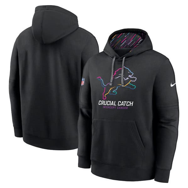 Detroit Lions Black 2024 Crucial Catch Club Pullover Hoodie