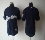 Brewers Blank Blue Cool Base Stitched Jersey