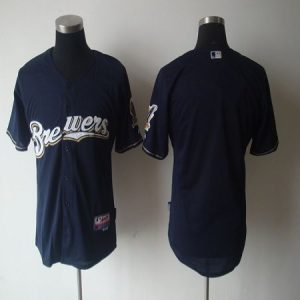 Brewers Blank Blue Cool Base Stitched Jersey