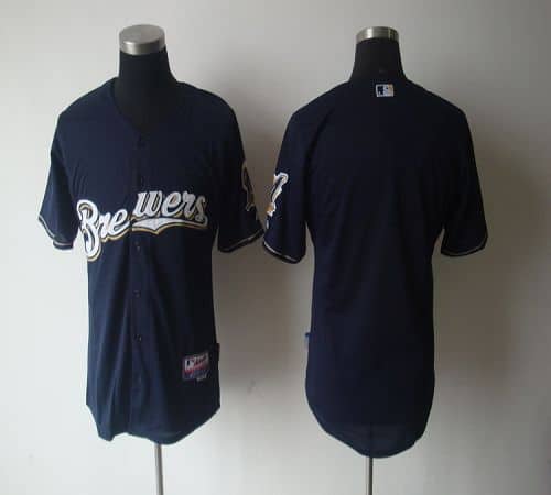 Brewers Blank Blue Cool Base Stitched Jersey