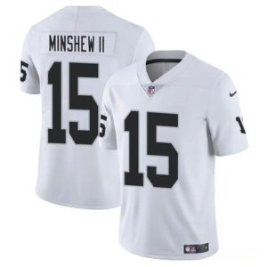 Las Vegas Raiders #15 Gardner Minshew II White Vapor Stitched Jersey