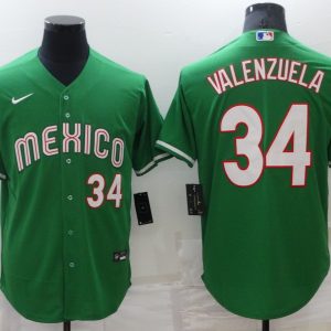 Los Angeles Dodgers #34 Toro Valenzuela Green Mexico Stitched Baseball Jersey