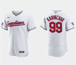 Cleveland Guardians #99 James Karinchak White Flex Base Stitched Jersey