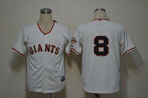 Giants #8 Hunter Pence Cream Cool Base Stitched Jersey