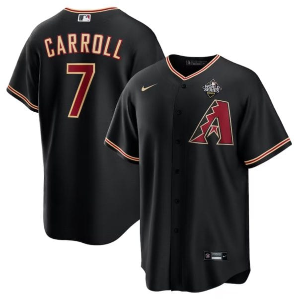 Arizona Diamondbacks #7 Corbin Carroll Black 2023 World Series Cool Base Stitched Jersey