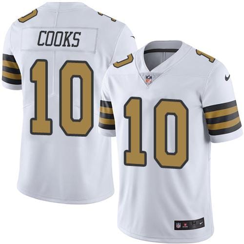 Saints #10 Brandin Cooks White Stitched Limited Rush Nike Jersey