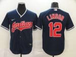 Cleveland Indians #12 Francisco Lindor Navy Cool Base Stitched Jersey