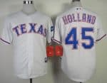 Rangers #45 Derek Holland White Cool Base Stitched Jersey