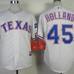 Rangers #45 Derek Holland White Cool Base Stitched Jersey