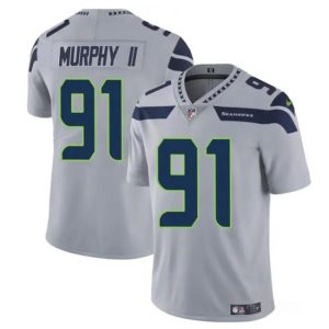 Seattle Seahawks #91 Byron Murphy II Gray 2024 Draft Vapor Limited Stitched Jersey