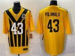 Pittsburgh Steelers #43 Troy Polamalu Gold 1933 Throwback Alternate Football Stitched Jersey